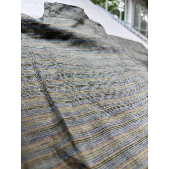 Flax By Joanne Engelhart VTG Top Women’s M Multi Striped Linen Short Sleeve - Picture 3 of 5